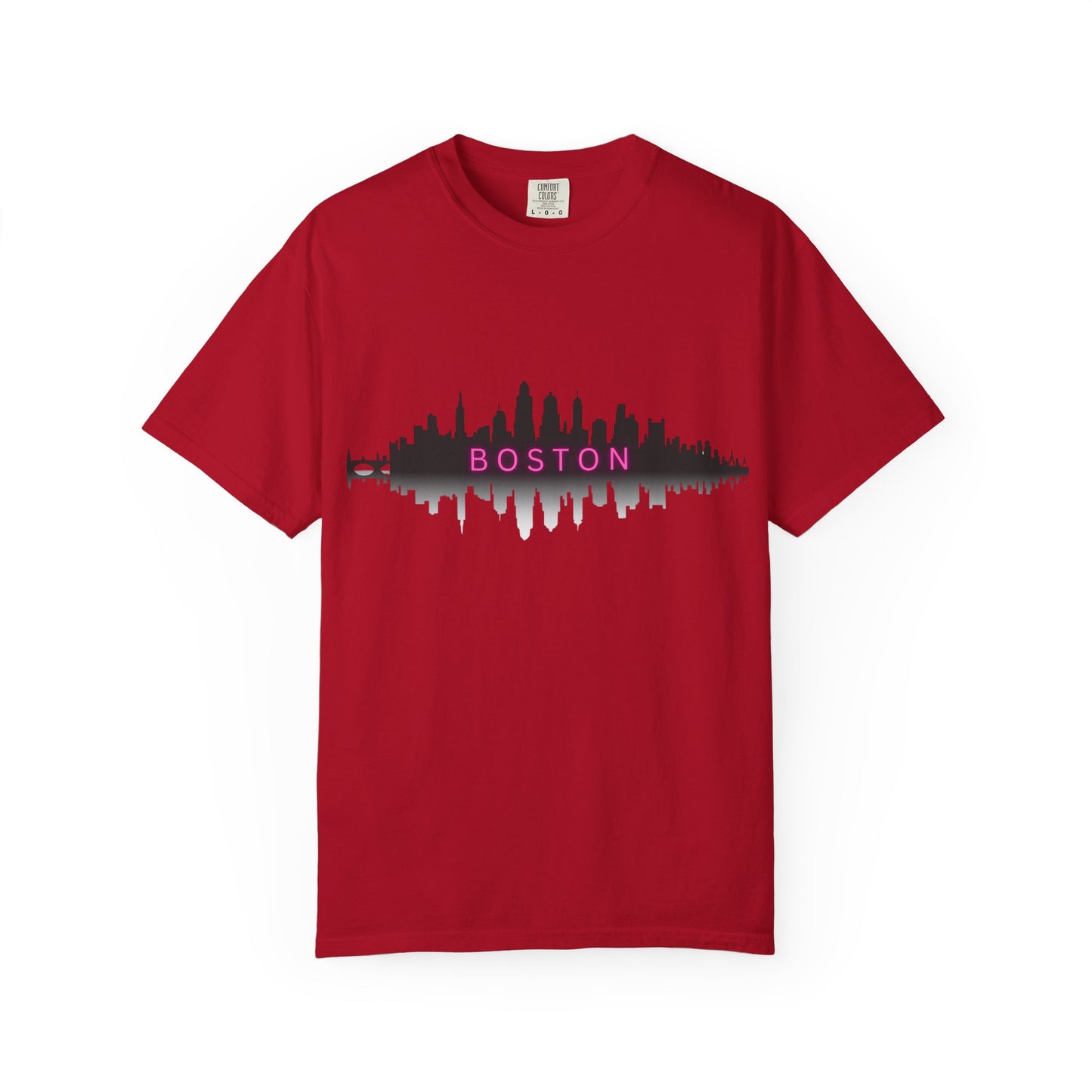 “Boston Nights Skyline Tee – Bold. Urban. Reflective.”