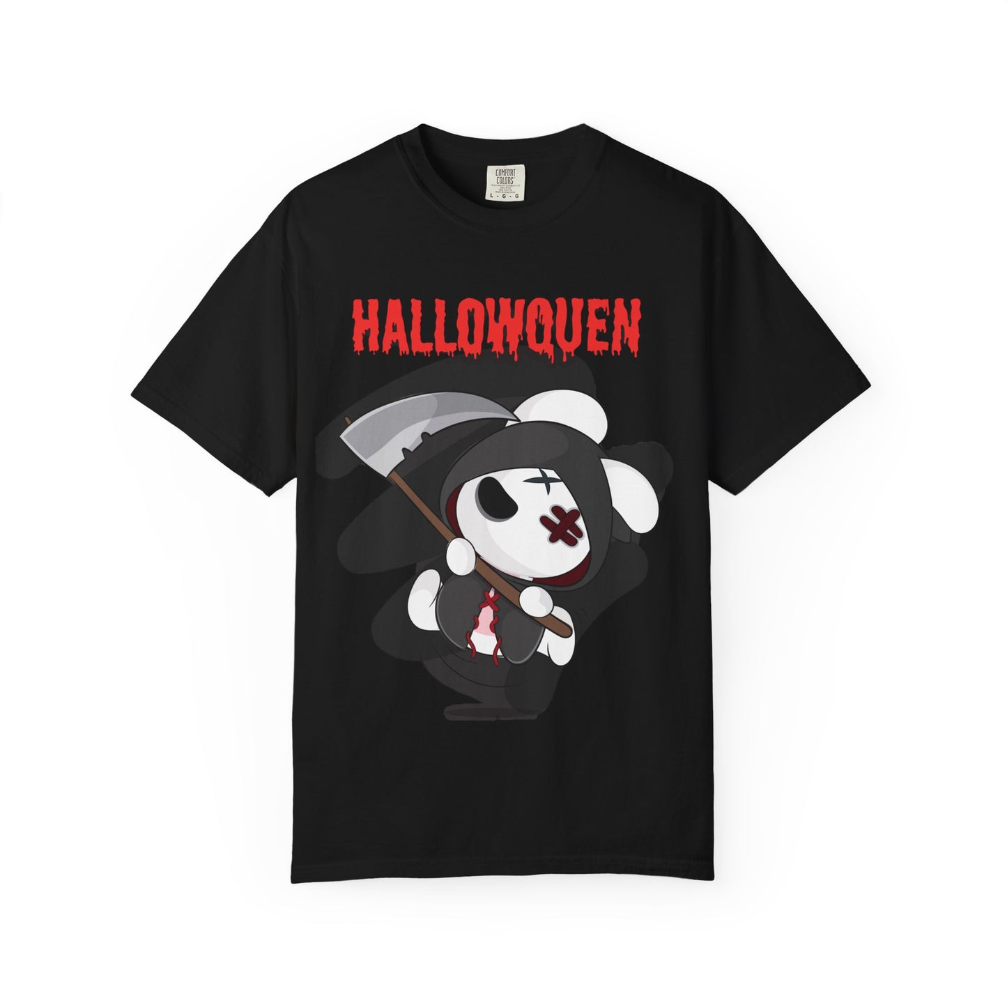 Hallowqueen Grim Bunny Graphic T-Shirt Bold Halloween Streetwear