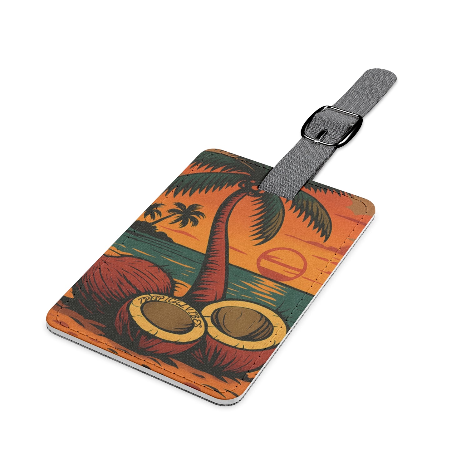 Tropical Luggage Tag, Beach Travel ID Tag