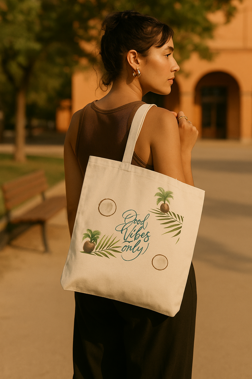 Tote Bag with Positive Vibes