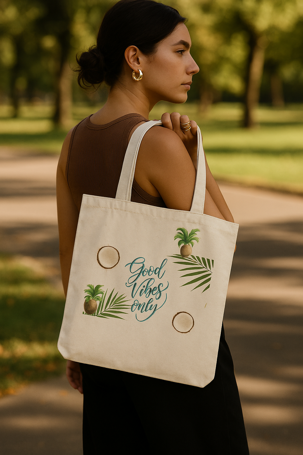 Tote Bag with Positive Vibes