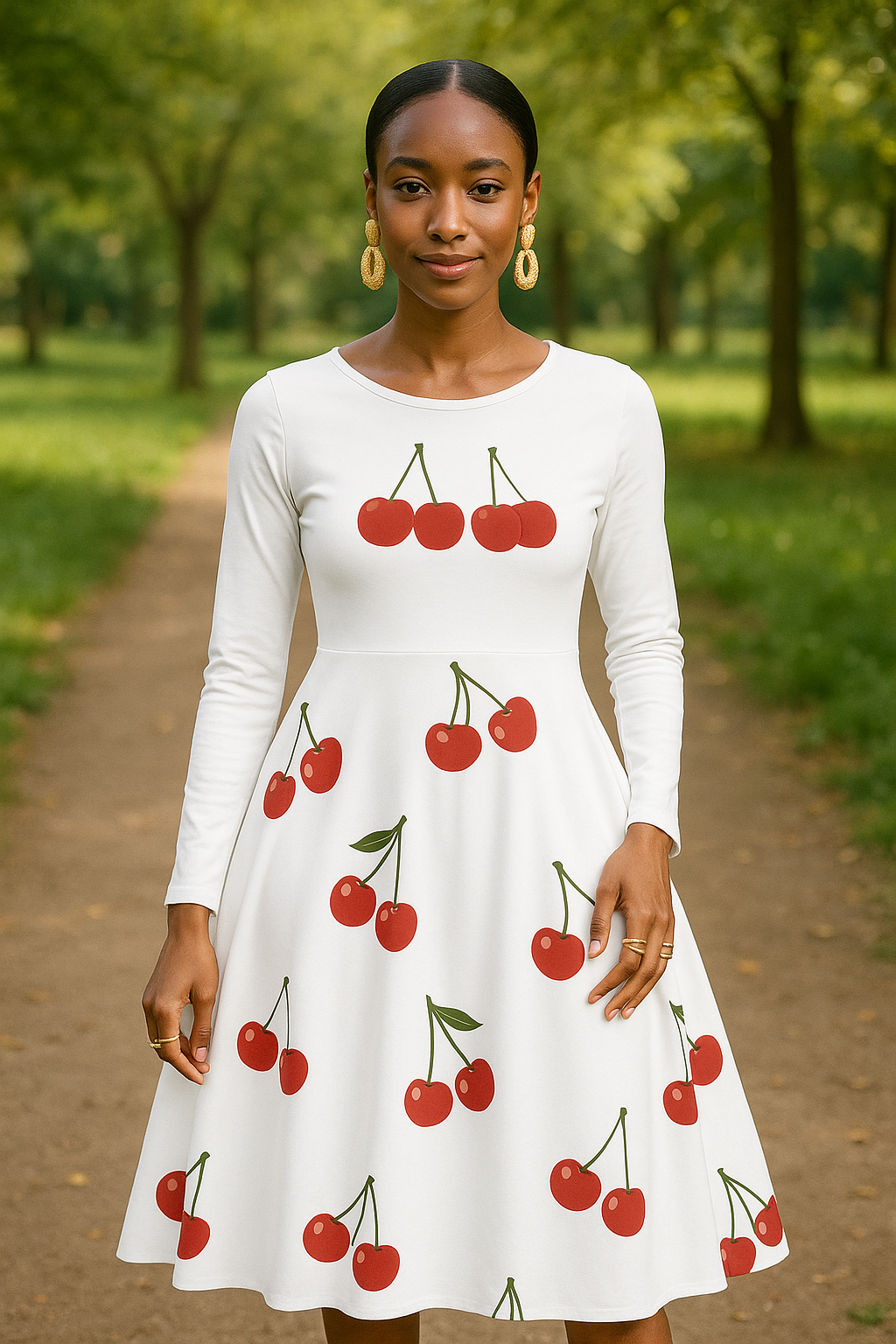 Charming Women's Long Sleeve Dance Dress