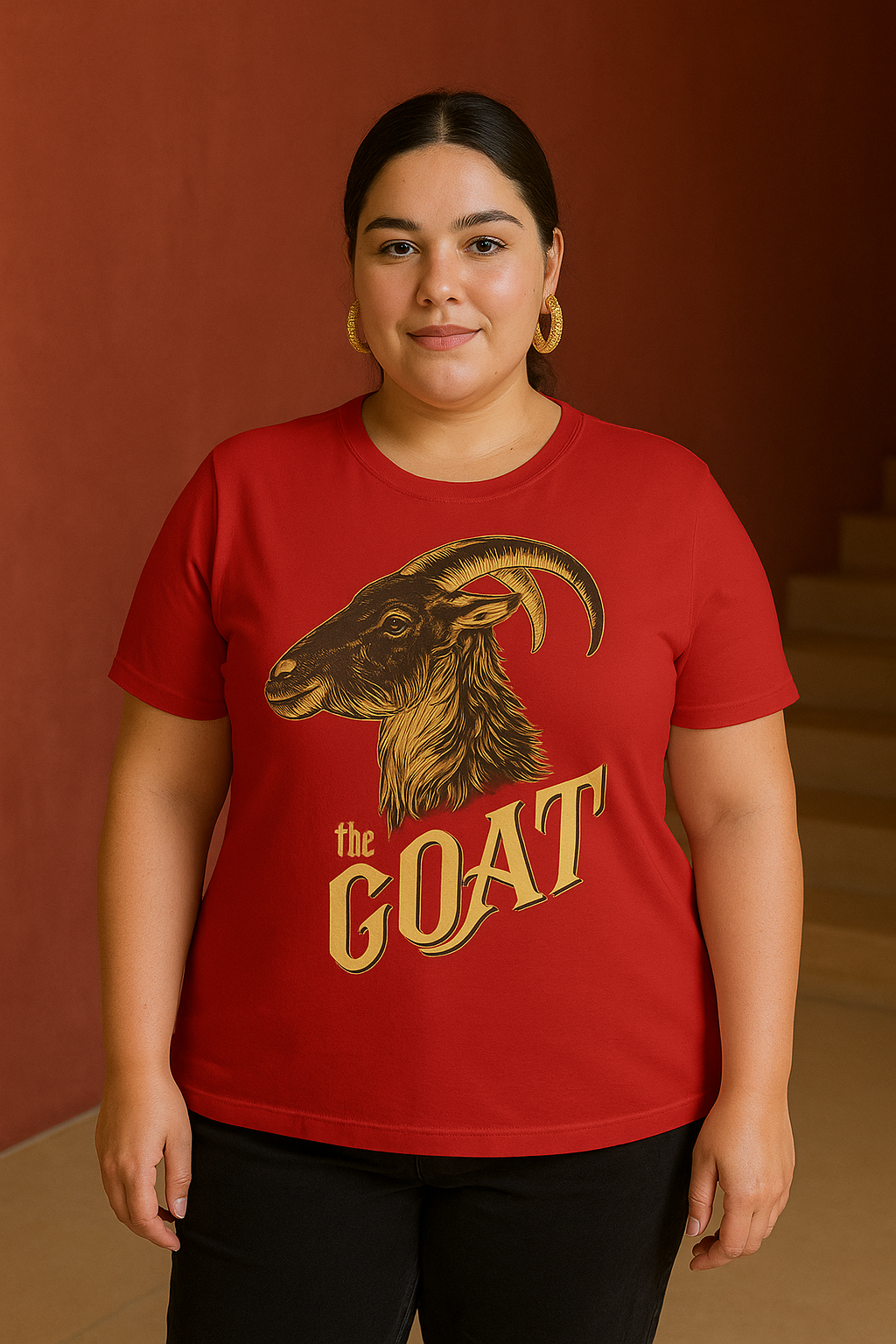 THE GOAT – Bold Red Graphic Tee