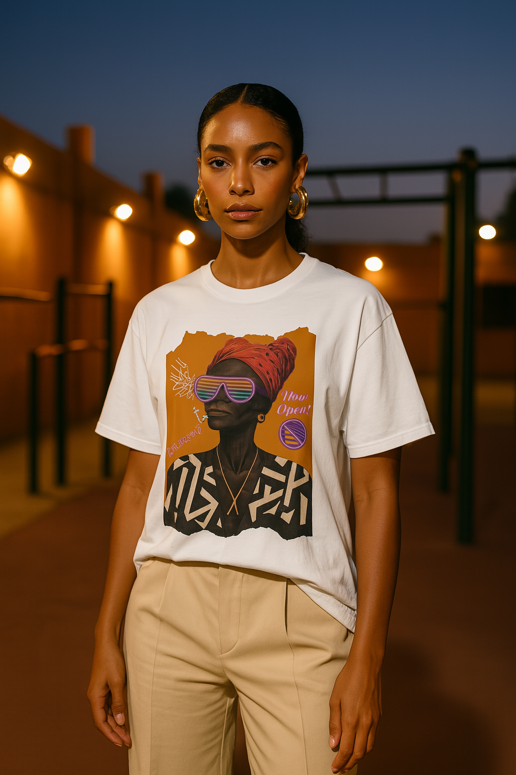 Urban Soul Statement Tee – Bold Afro-Futurist Style”