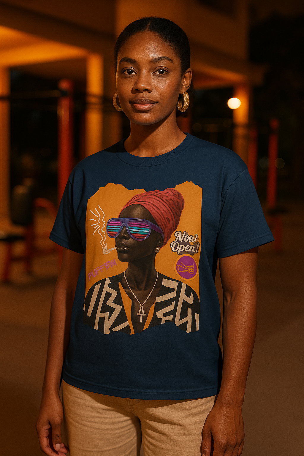 Urban Soul Statement Tee – Bold Afro-Futurist Style”