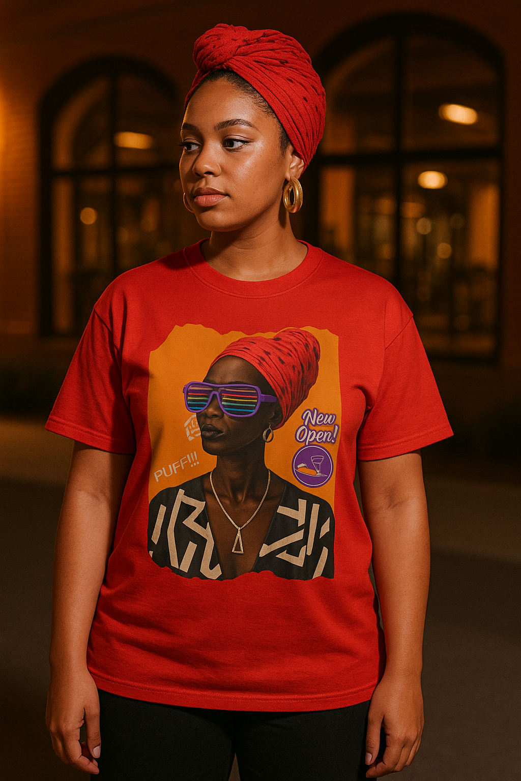 Urban Soul Statement Tee – Bold Afro-Futurist Style”
