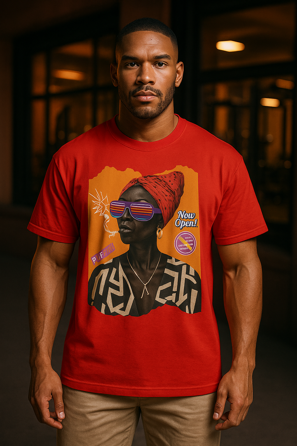 Urban Soul Statement Tee – Bold Afro-Futurist Style”