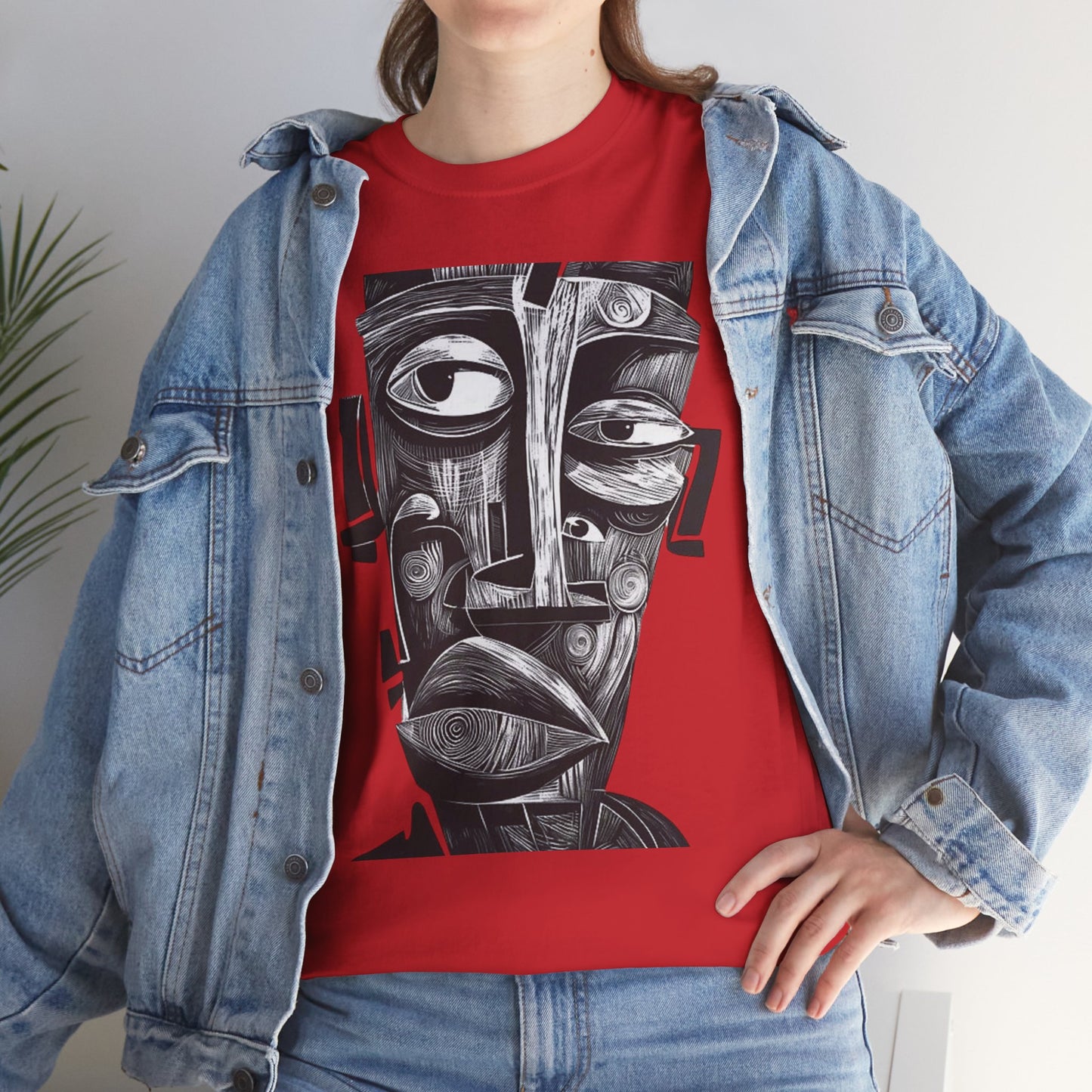 Abstract Tribal Face Graphic. unisex T-Shirt
