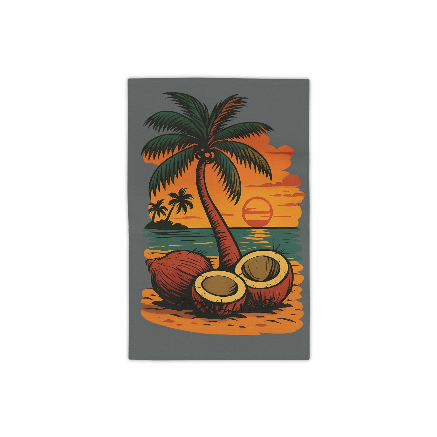 Tropical Coconut Beach Towel, Summer Vibes Towel