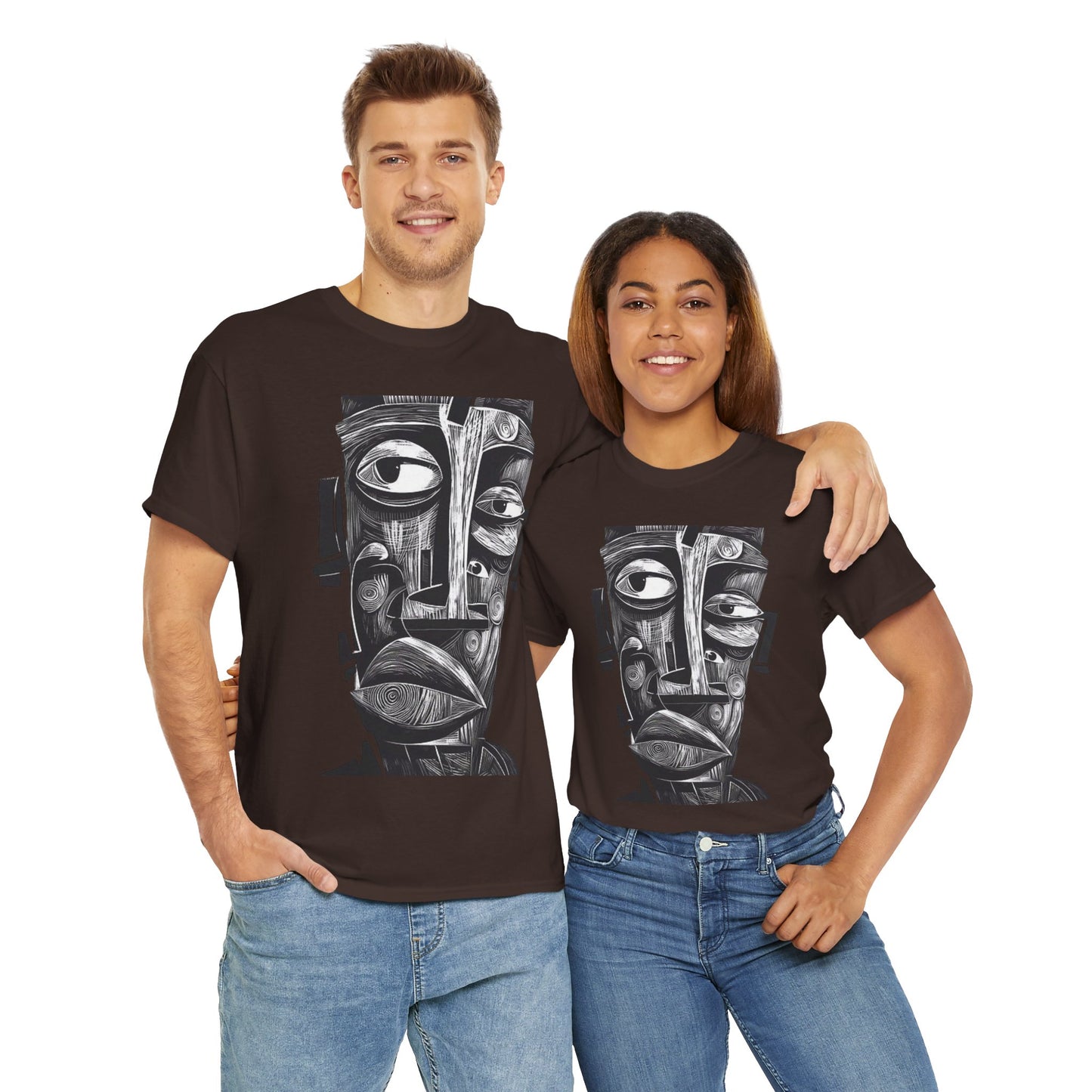 Abstract Tribal Face Graphic. unisex T-Shirt