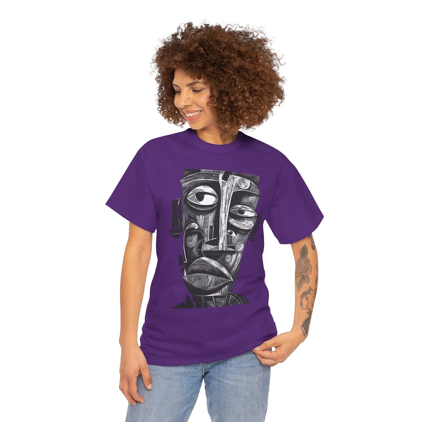 Abstract Tribal Face Graphic. unisex T-Shirt
