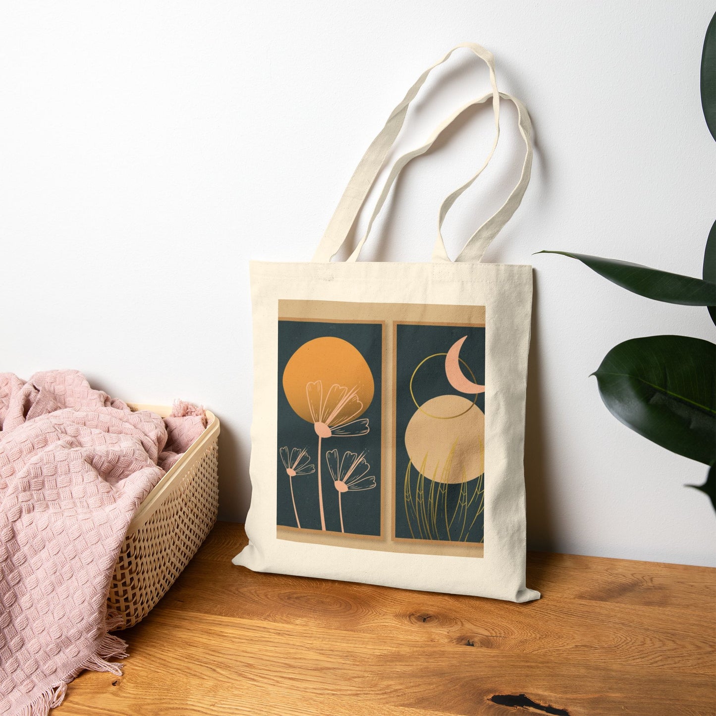 Boho Floral Tote Bag