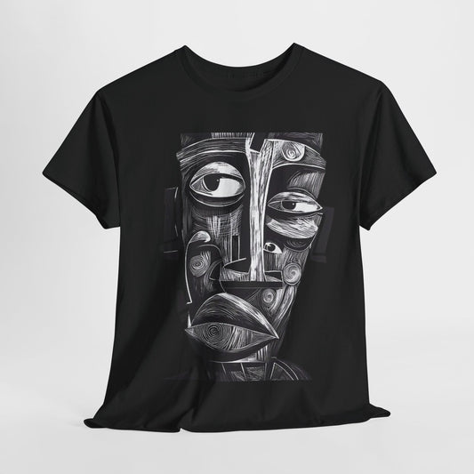 Abstract Tribal Face Graphic. unisex T-Shirt
