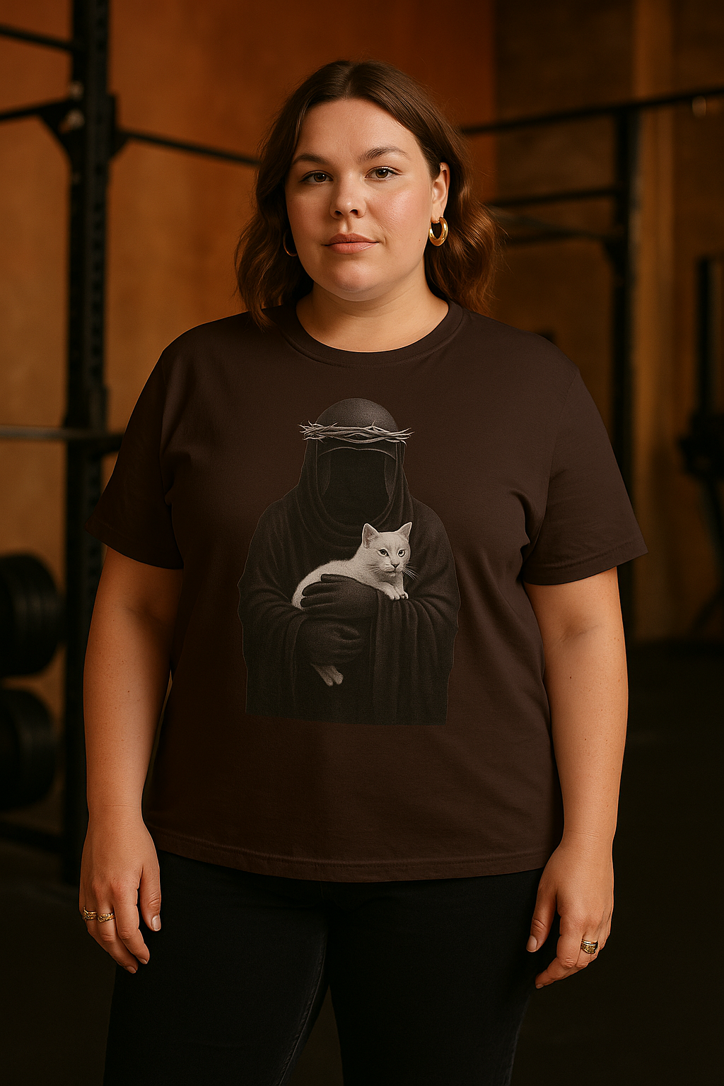 Stylish Cat & Alien Graphic T-Shirt