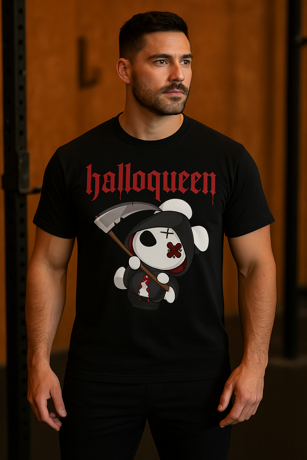Hallowqueen Grim Bunny Graphic T-Shirt Bold Halloween Streetwear