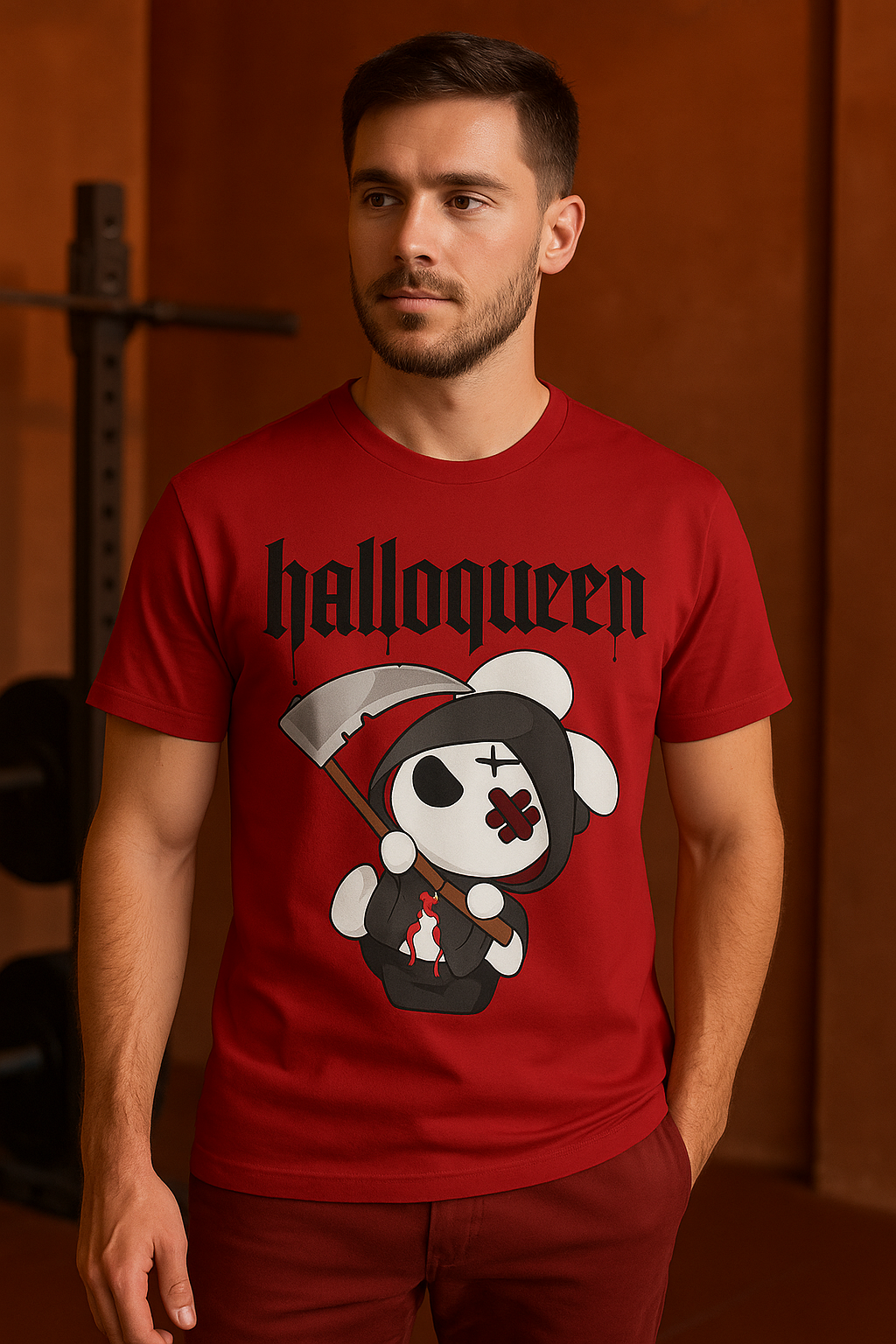 Hallowqueen Grim Bunny Graphic T-Shirt Bold Halloween Streetwear