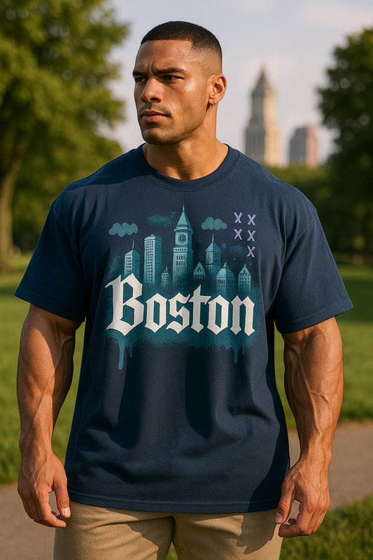 Boston Skyline Oversized Street Tee