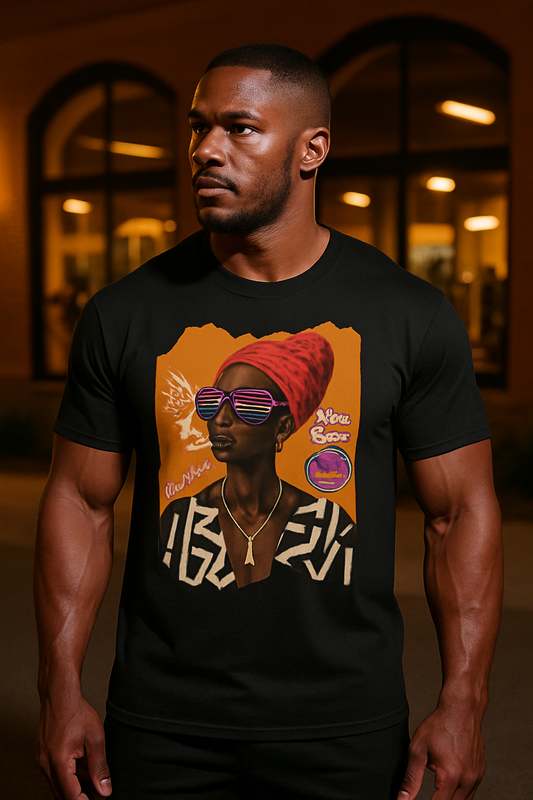 Urban Soul Statement Tee – Bold Afro-Futurist Style”