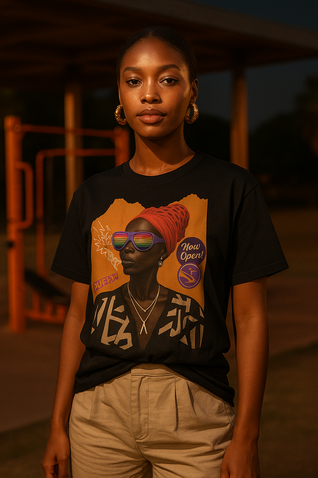 Urban Soul Statement Tee – Bold Afro-Futurist Style”