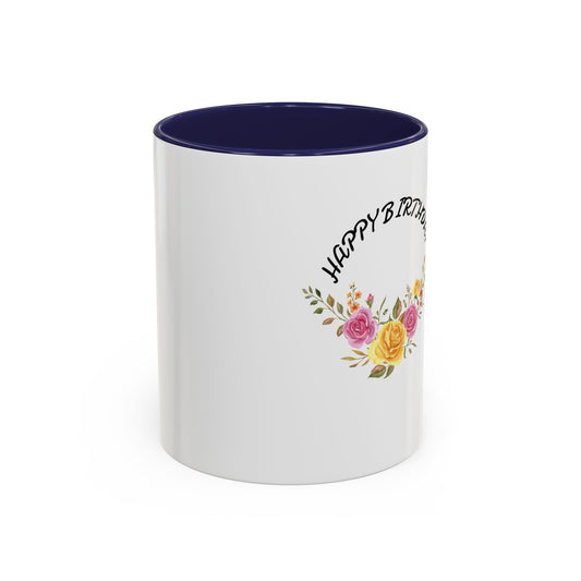 Floral Happy Birthday Coffee Mug