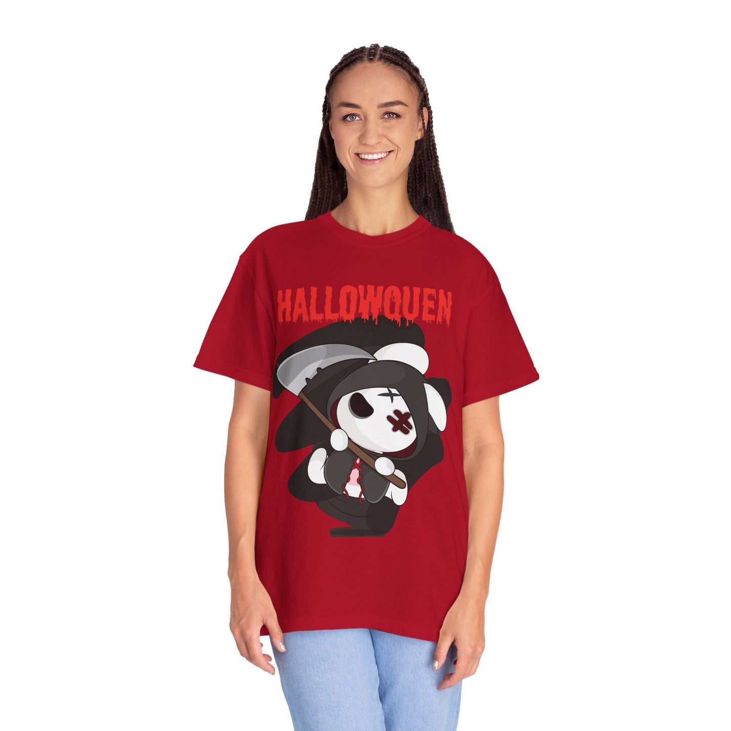 Hallowqueen Grim Bunny Graphic T-Shirt Bold Halloween Streetwear