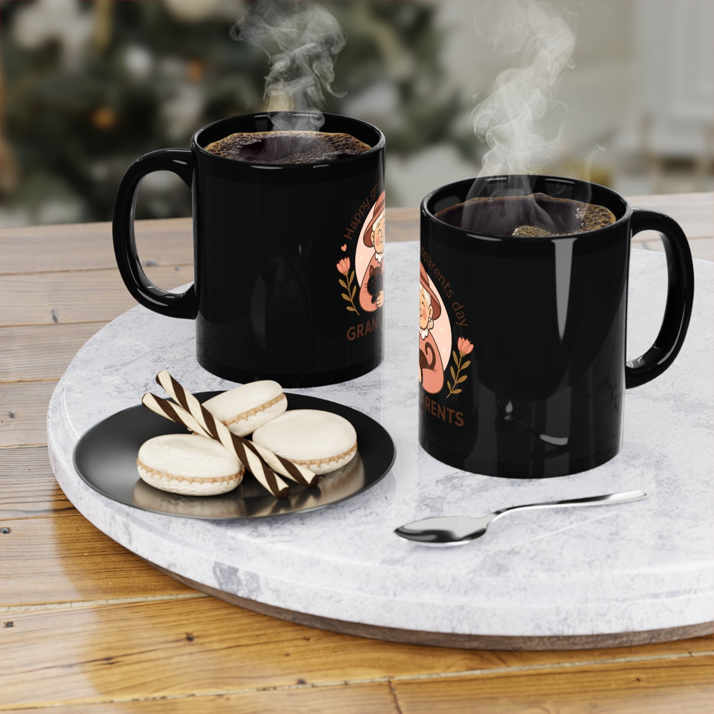 Grandparents Day Black Coffee Mug