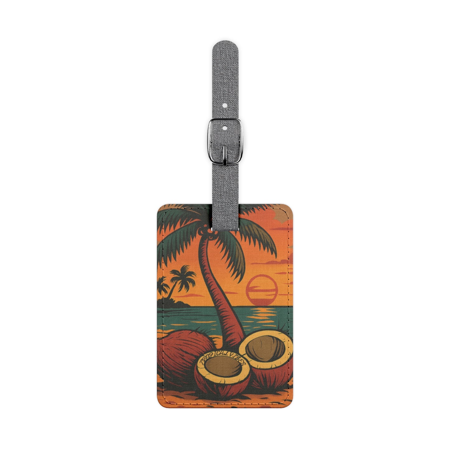 Tropical Luggage Tag, Beach Travel ID Tag