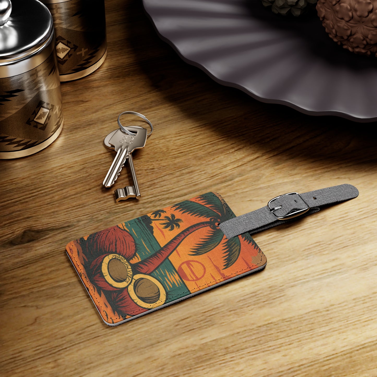 Tropical Luggage Tag, Beach Travel ID Tag