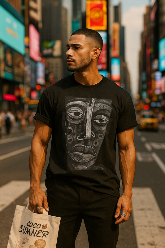 Abstract Tribal Face Graphic. unisex T-Shirt
